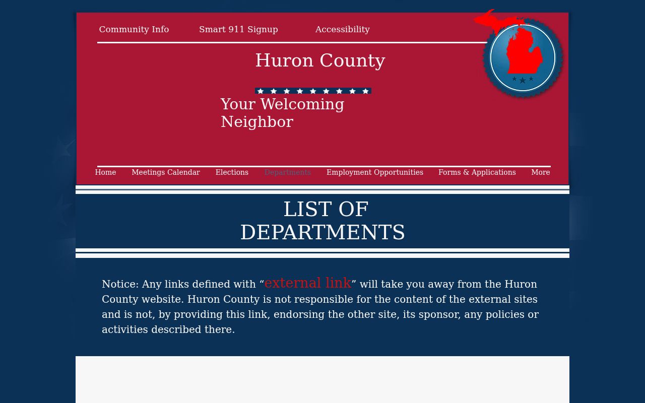 Huron County court docket department directory and court office routes