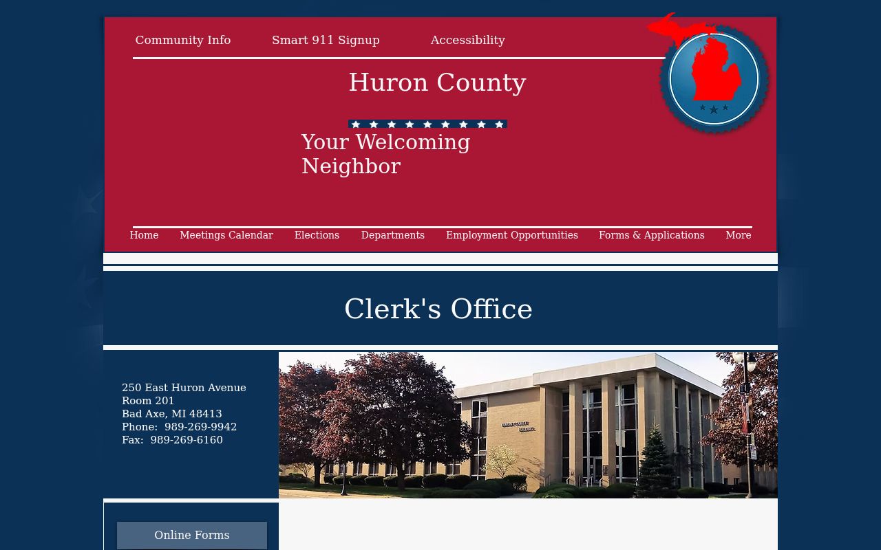 Huron County court docket records at the county clerk office