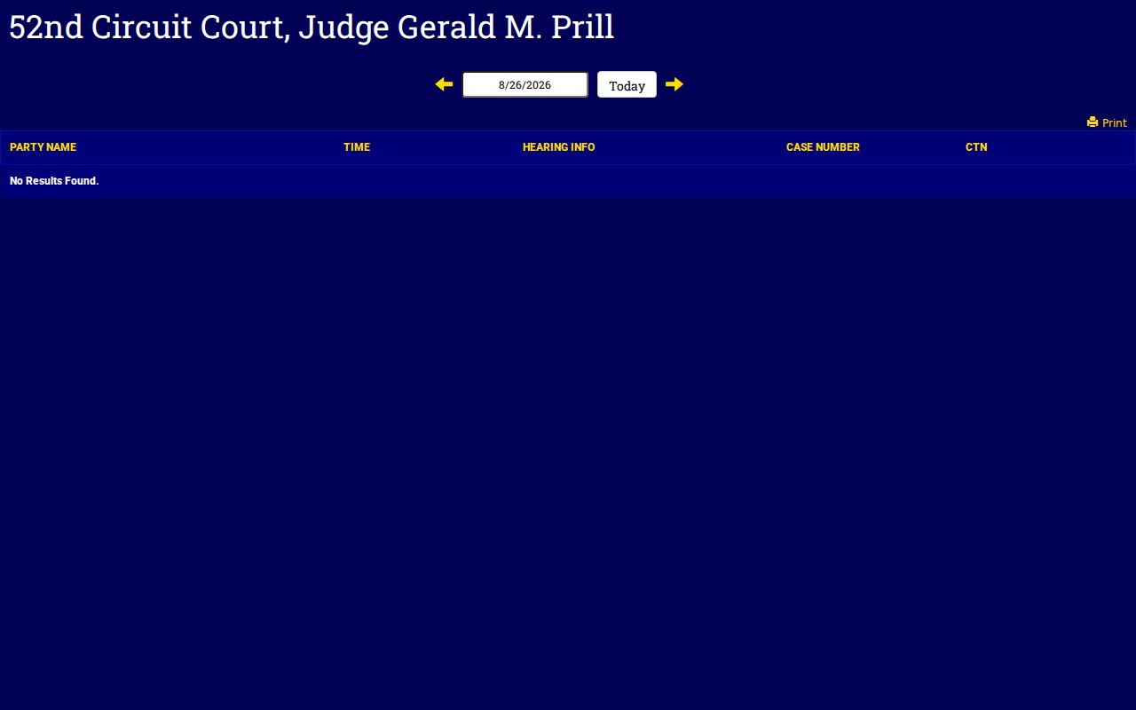 Huron County court calendar circuit daily docket interface