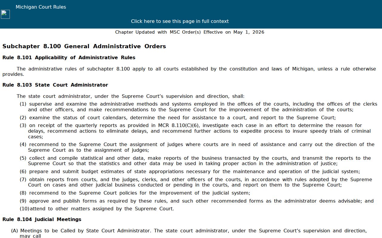 Huron County court records access under Michigan Court Rule 8.119