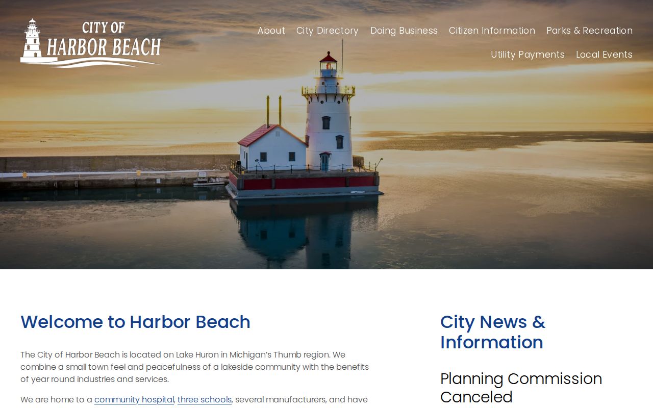 Harbor Beach court docket city government and county court route