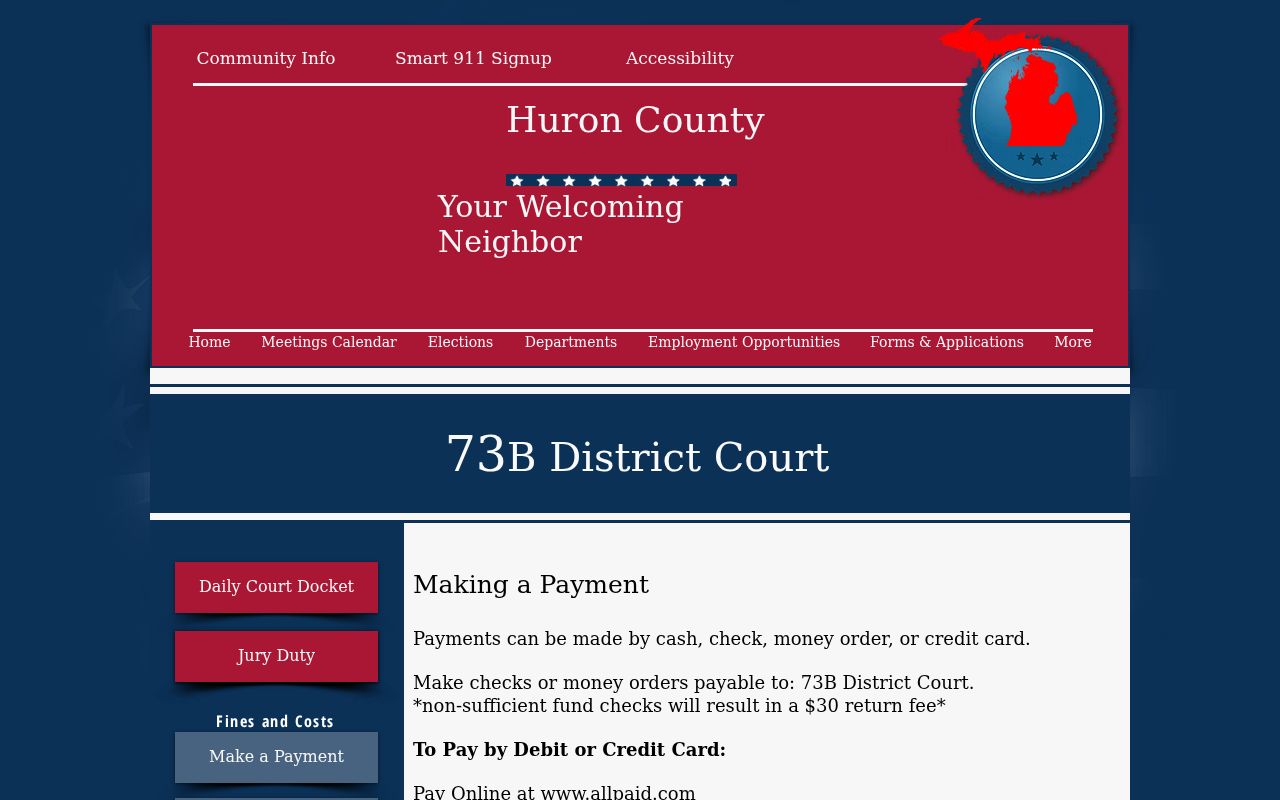 Huron County traffic court records payment channels